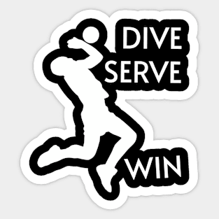 Volleyball Player Dive Serve Win Sticker